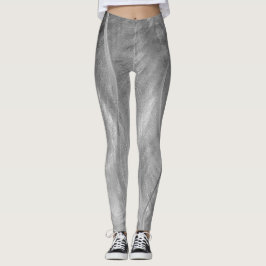 Legging Abstrato de metal escovado com prata