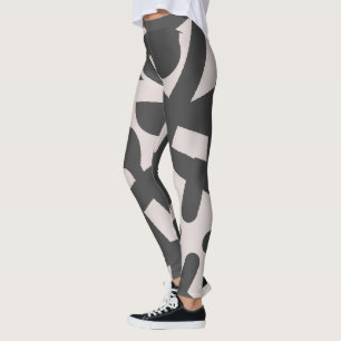Legging Abstrato de minimalismo - Cinza pálida de padrão d
