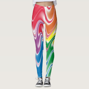 Legging Abstrato de multicores onduladas