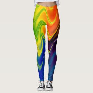 Legging Abstrato de multicores onduladas