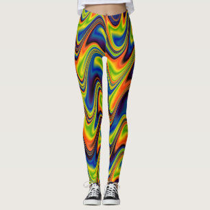 Legging Abstrato de multicores onduladas