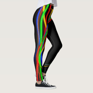 Legging Abstrato de néon do fulgor do Fractal legal