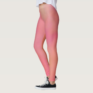 Legging Abstrato de Nuvem Marcado Cor-de-Rosa e Laranja