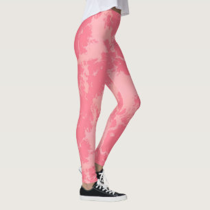 Legging Abstrato de Nuvem Marmoreada Rosa