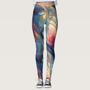 Legging Abstrato de ondas de vidro