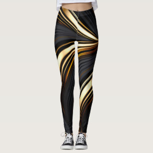 Legging Abstrato de ouro e preto a frio