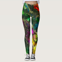 Legging Abstrato de pintura a álcool psicodélica