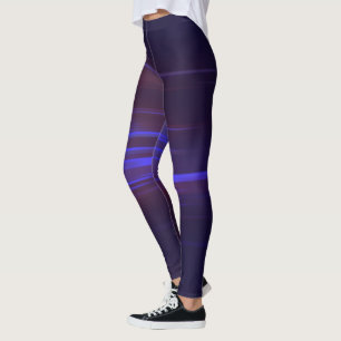 Legging Abstrato de Streaking Azul e Roxo Escuro