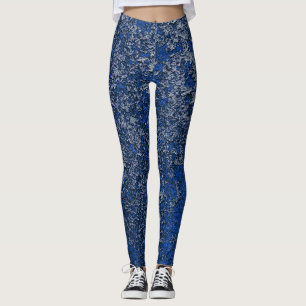 Legging Abstrato de Textura de metal enferrujada azul de a