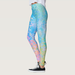Legging Abstrato de Tinta Colorida de Álcool Neon Pastel