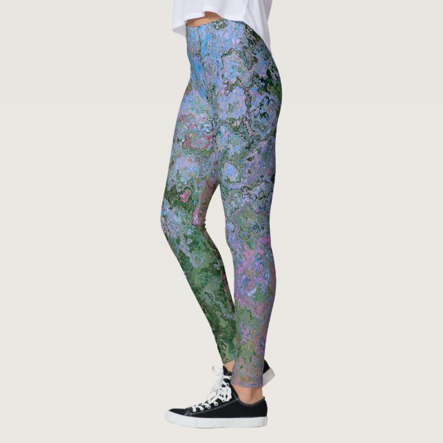 Legging Abstrato de Tinta de Álcool Inspirada na Costa (Esquerda)