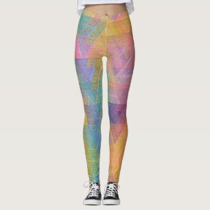 Legging Abstrato de triângulo geométrico Novelty divertido