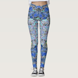 Legging Abstrato de vidro de lavanda de blues