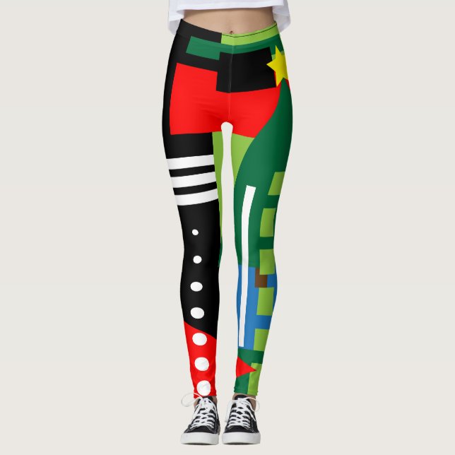 Legging Abstrato Design de Natal (Frente)