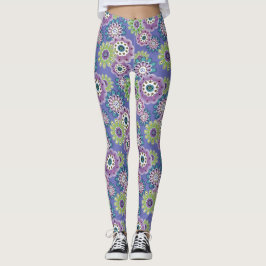 Legging Abstrato diversão flores de desenho floral escandi