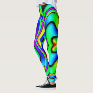 Legging Abstrato do Arco-Íris Brilhante e Selvagem