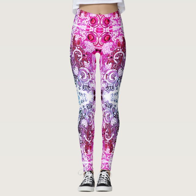 Legging Abstrato Doodle Art (Frente)