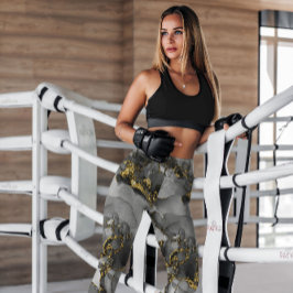 Legging Abstrato Dourada com padrão | Leguminosas