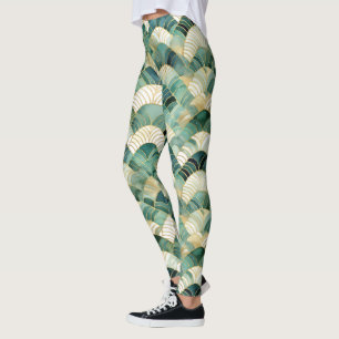 Legging Abstrato Dourado Glam Verde