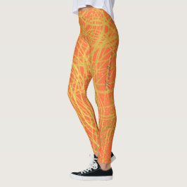 Legging Abstrato Dourado Laranja