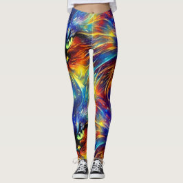 Legging Abstrato elegante, salpicos de Gato sem costura