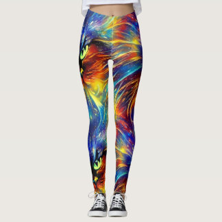 Legging Abstrato elegante, salpicos de Gato sem costura