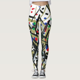 Legging Abstrato em fita e formas alfabéticas 1