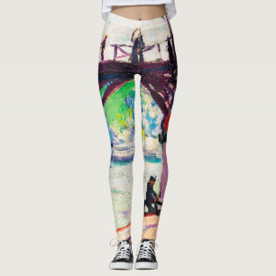 Legging Abstrato Expressionista Pintura Tendy Mulheres