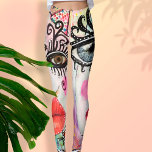 Legging Abstrato Face aos olhos grandes Lábios vermelhos N<br><div class="desc">Essas lindas e coloridas leggings foram projetadas com minha arte original de colagem apresentando uma legal face abstrato com olhos grandes e negros,  bochechas néon cor-de-rosa e lábios vermelhos vibrantes em um fundo roxo,  elegante e divertido estilo grafite,  com um toque caprichoso de riscas brancas e pretas.</div>