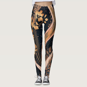Legging Abstrato floral, bolinhas, vinhas