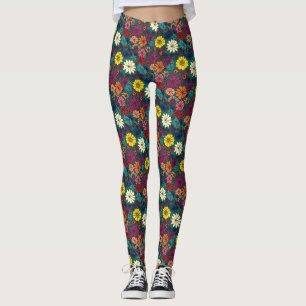 Legging Abstrato floral de pele divertida baseado em pétal