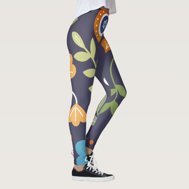 Legging Abstrato floral e folhagem (Direita)