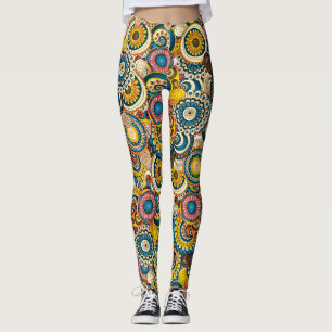 Legging Abstrato Floral Multicolorido Ártico de Raios Ten