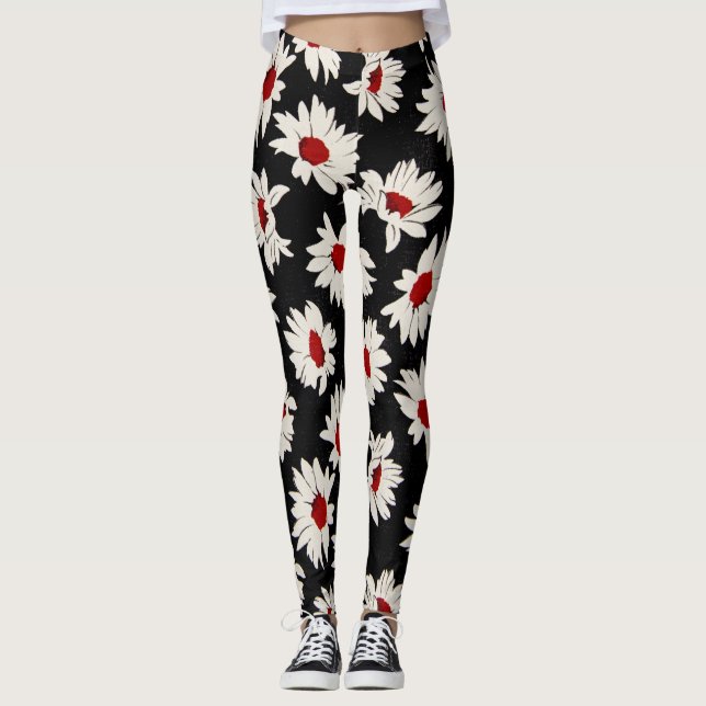 Legging Abstrato flores, um padrão de aquarela artístico. (Frente)
