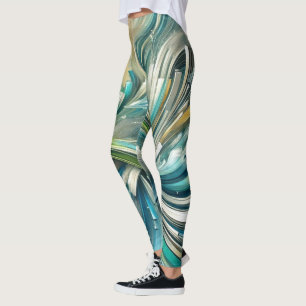 Legging Abstrato Fluid Swirl Mulheres