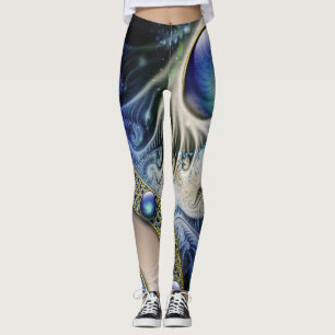Legging Abstrato Fractal Azul