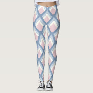 Legging Abstrato geométrica, azul, rosa e esbranquiçada