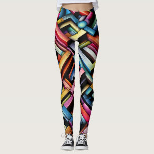 Legging Abstrato Geométrico Dimensionável do Desenho do Pa