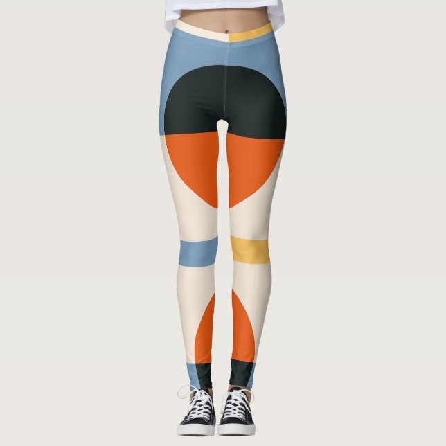 Legging Abstrato Geométrico Multi Color Design (Frente)