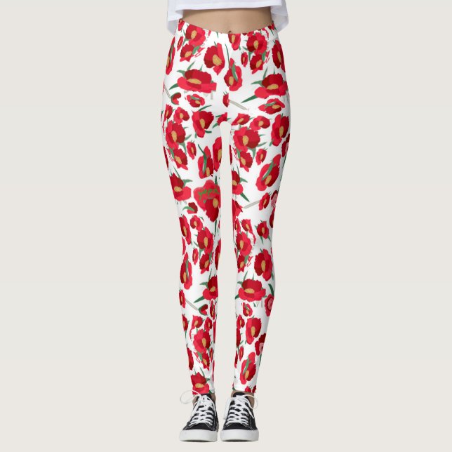 Legging Abstrato Geométrico Starburst, inspirado na Floral (Frente)