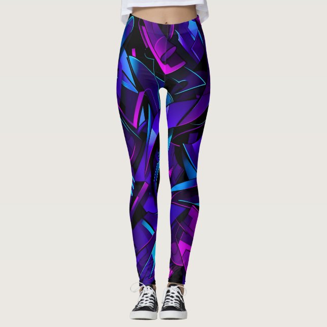 Legging Abstrato Grafite Street Swirl (Frente)
