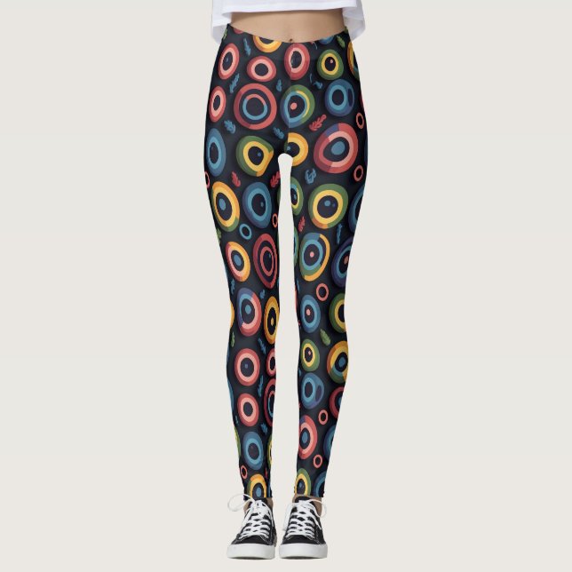 Legging Abstrato Halloween Blue Spooky Monster Eyeball (Frente)