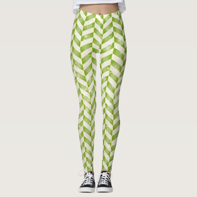 Legging Abstrato herringbone em verde (Frente)