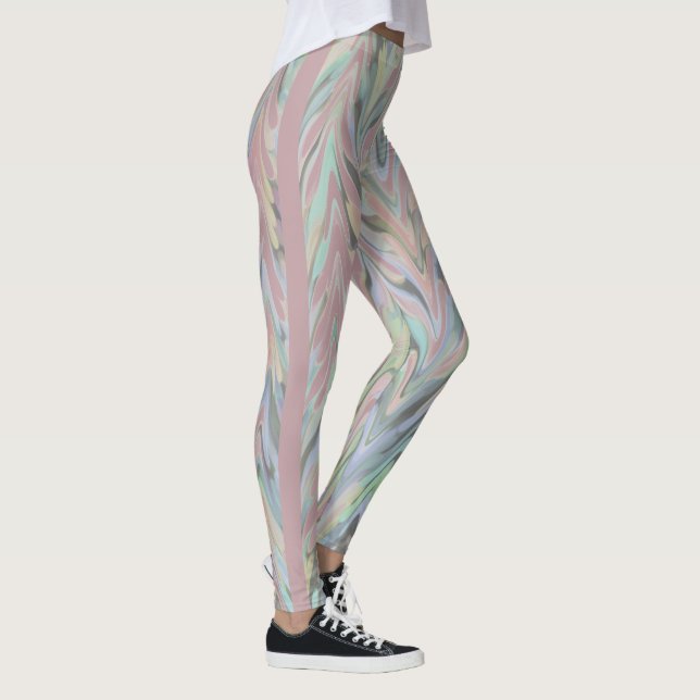 Legging Abstrato Herringbone - rosa/largo (Direita)