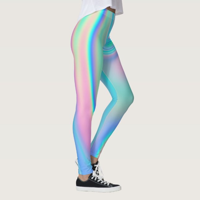 Legging Abstrato Holográfico Arco-íris (Direita)