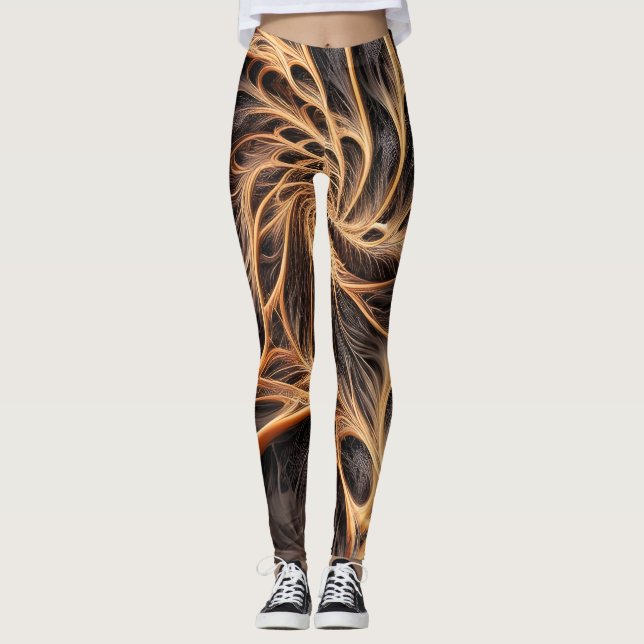 Legging Abstrato image - 3D Fractal, arte digital, braun (Frente)