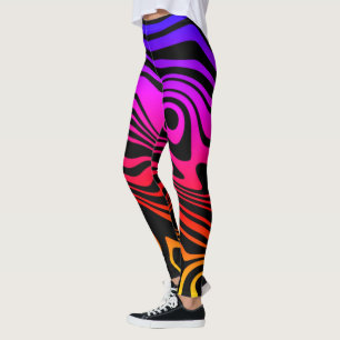 Legging Abstrato Linhas Coloridas Adormecidas 2020