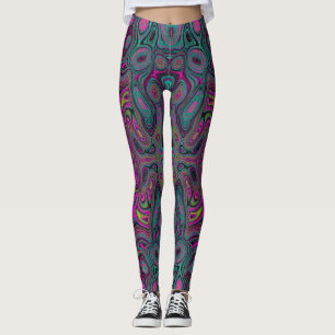 Legging Abstrato Magenta e azul-lacrimogênio
