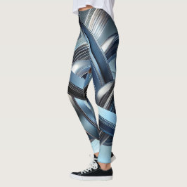 Legging Abstrato metálico futurístico feminino