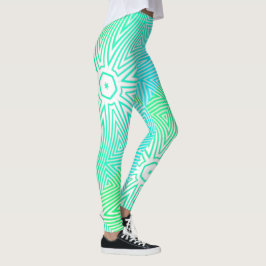 Legging ABSTRATO MODERN - mosaico branco-verde-azul